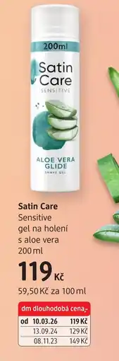 dm drogerie Satin Care Sensitive gel na holení s aloe vera nabídka