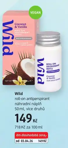 dm drogerie Wild roll-on antiperspirant náhradní náplň nabídka