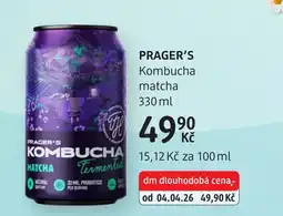 dm drogerie PRAGER'S Kombucha matcha nabídka