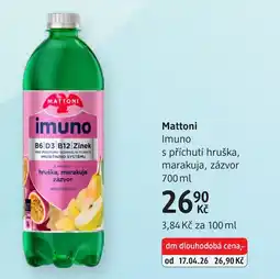 dm drogerie Mattoni Imuno s příchutí hruška, marakuja, zázvor nabídka