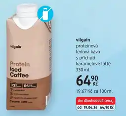 dm drogerie Vilgain proteinová ledová káva s příchutí karamelové latté nabídka