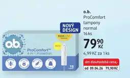 dm drogerie O.b. ProComfort tampony normal nabídka