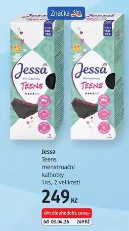 dm drogerie Jessa Teens menstruační kalhotky nabídka