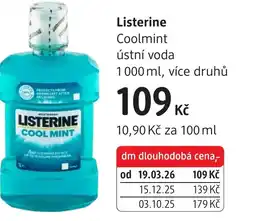 dm drogerie Listerine Coolmint ústní voda nabídka