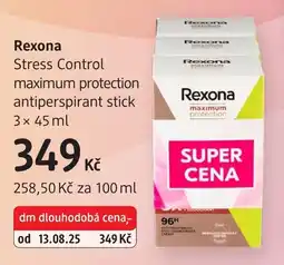 dm drogerie Rexona Stress Control maximum protection antiperspirant stick nabídka