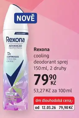 dm drogerie Rexona cooling deodorant sprej nabídka