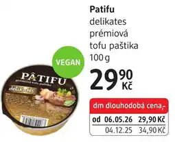 dm drogerie Patifu delikates prémiová tofu paštika nabídka