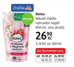 dm drogerie Balea tekuté mýdlo náhradní náplň nabídka