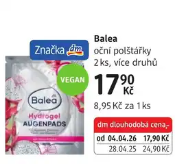 dm drogerie Balea oční polštářky nabídka