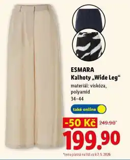 Lidl ESMARA KALHOTY „WIDE LEG“ nabídka