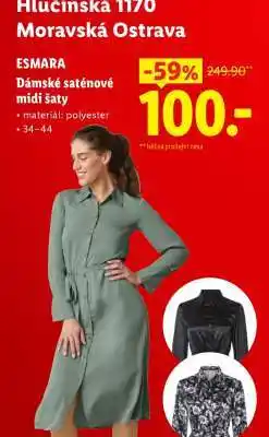 Lidl ESMARA Dámské saténové midi šaty nabídka