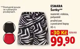 Lidl ESMARA ŠORTKY nabídka