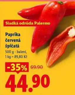 Lidl PAPRIKA ČERVENÁ ŠPIČATÁ nabídka
