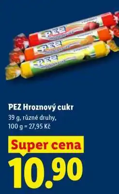 Lidl PEZ hroznový cukr nabídka