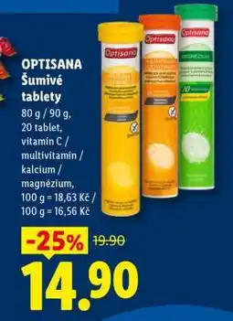 Lidl Optisana Šumivé tablety nabídka