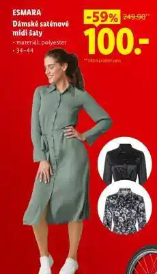 Lidl ESMARA Dámské saténové midi šaty nabídka
