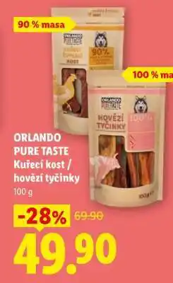 Lidl ORLANDO PURE TASTE Kuřecí kost / hovězí tyčinky nabídka