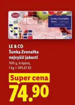 Lidl Le & Co Šunka Zvonařka nejvyšší jakosti nabídka