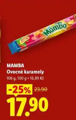 Lidl Mamba ovocné karamely nabídka