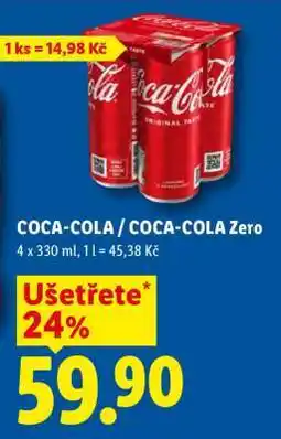 Lidl COCA-COLA, COCA-COLA ZERO nabídka