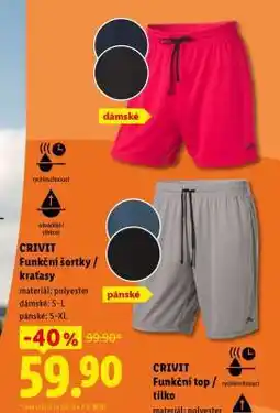 Lidl Crivit FUNKČNÍ ŠORTKY / KRAŤASY nabídka