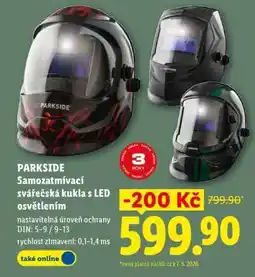 Lidl PARKSIDE Samozatmívací svářečská kukla s LED osvětlením nabídka