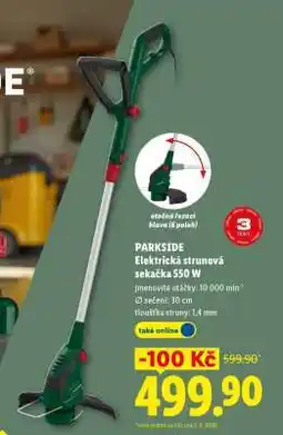Lidl PARKSIDE Elektrická strunová sekačka 550 W nabídka