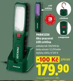 Lidl Parkside Aku pracovní LED svítilna nabídka