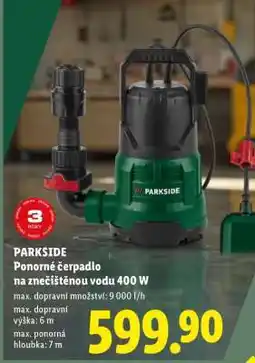 Lidl PARKSIDE Ponorné čerpadlo na znečištěnou vodu 400 W nabídka
