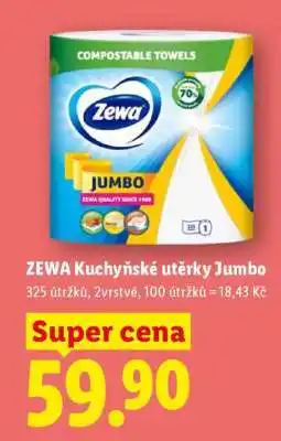 Lidl Zewa kuchyňské utěrky Jumbo nabídka