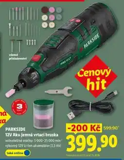 Lidl PARKSIDE 12V Aku jemná vrtací bruska nabídka