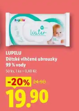 Lidl Lupilu Dětské vlhčené ubrousky 99 % vody nabídka