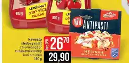 Jip Hawesta sledový salát zelenina pepř tuňákové kuličky kari omáčka nabídka