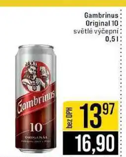 Jip Gambrinus Original 10 světlé výčepní nabídka