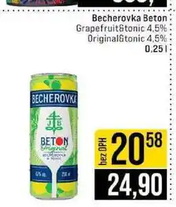 Jip Becherovka Beton Grapefruit&tonic 4.5% Original&tonic 4.5% nabídka