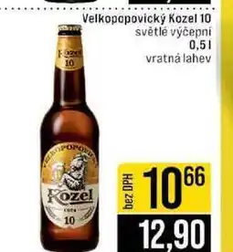 Jip Velkopopovický Kozel 10 světlé výčepní nabídka