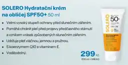 Benu SOLERO Hydratační krém na obličej SPF50 nabídka