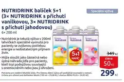 Benu NUTRIDRINK balíček 5+1 ( 3 x NUTRIDRINK s příchutí vanilkovou, 3 x NUTRIDRINK s příchutí jahodovou ) nabídka