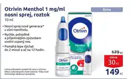 Benu Otrivin Menthol 1 mg/ml nosní sprej, roztok nabídka