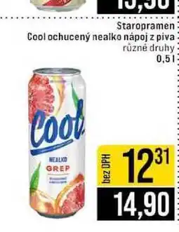 Jip Staropramen Cool ochucený nealko nápoj z piva různé druhy nabídka