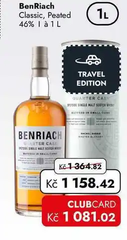 TRAVEL FREE BenRiach Classic, Peated 46% 1 à nabídka