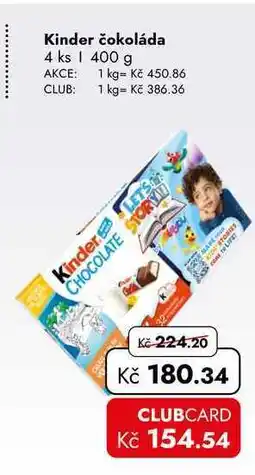 TRAVEL FREE Kinder čokoláda nabídka