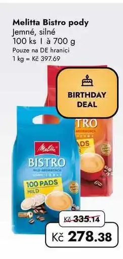 TRAVEL FREE Melitta Bistro pody 100 ks nabídka