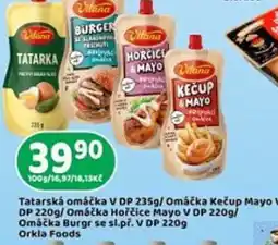 Brněnka Tatarská omáčka V DP/ Omáčka Kečup Mayo V DP / Omáčka Hořčice Mayo V DP / Omáčka Burgr se sl.př. V DP nabídka
