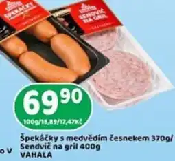 Brněnka Špekáčky s medvědím česnekem/ Sendvič na gril nabídka