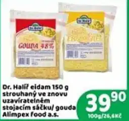 Brněnka Dr. Halíř eidam strouhaný ve znovu uzavíratelném stojacím sáčku/ gouda nabídka