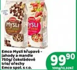 Brněnka Emco Mysli křupavé- jahody a mandle / čokoládové trio/ ořechy Emco nabídka