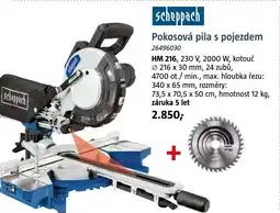 Bauhaus Scheppach Pokosová pila s pojezdem nabídka