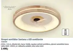 Bauhaus Stropní ventilátor Santana s LED osvětlením nabídka