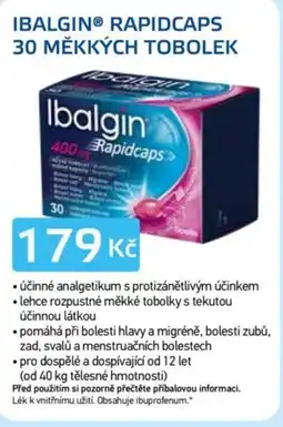 Lékárna AGEL Ibalginⓡ rapidcaps 30 měkkých tobolek nabídka